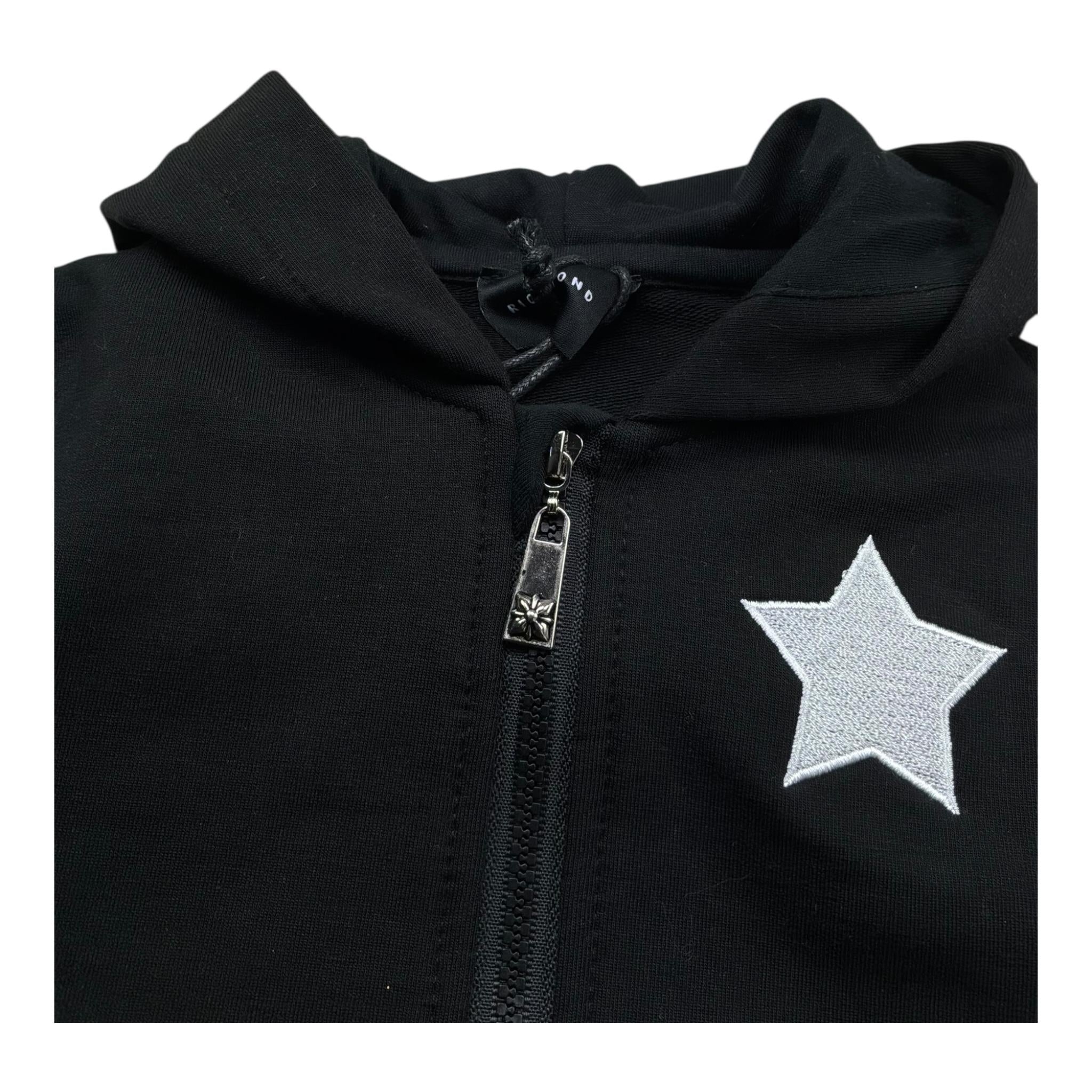 John Richmond Felpa con Zip E Cappuccio Tinta Unita per Neonata RIP26129FE NERO JOHN RICHMOND 