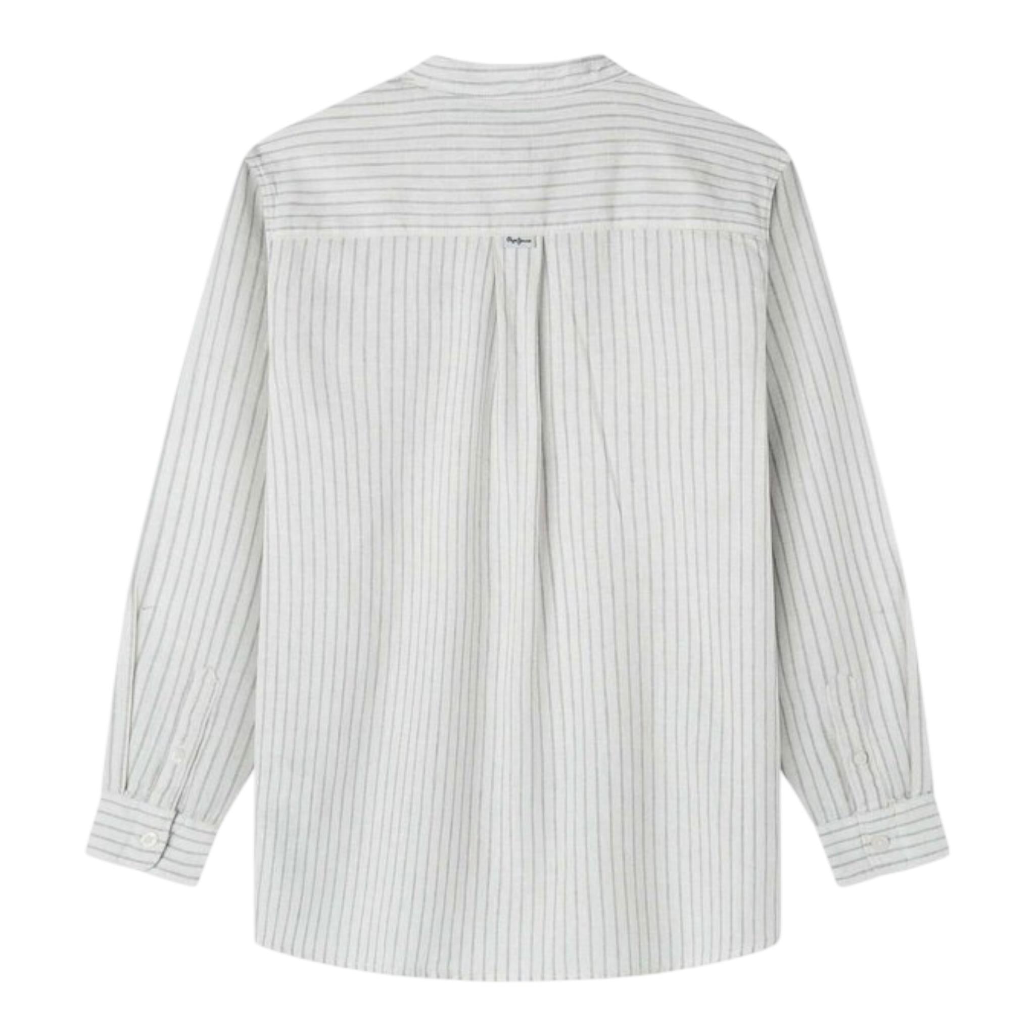 Pepe Jeans Camicia Manica Lunga Collo Coreano Fantasia A Righe per Bambino PB302705 PANNA PEPE JEANS 