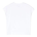 DKNY t-shirt tinta unita con stampa Bianco/oro per Bambina D62023 BIANCO/ORO DKNY 