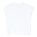 DKNY t-shirt tinta unita con stampa Bianco/oro per Bambina D62023 BIANCO/ORO DKNY 