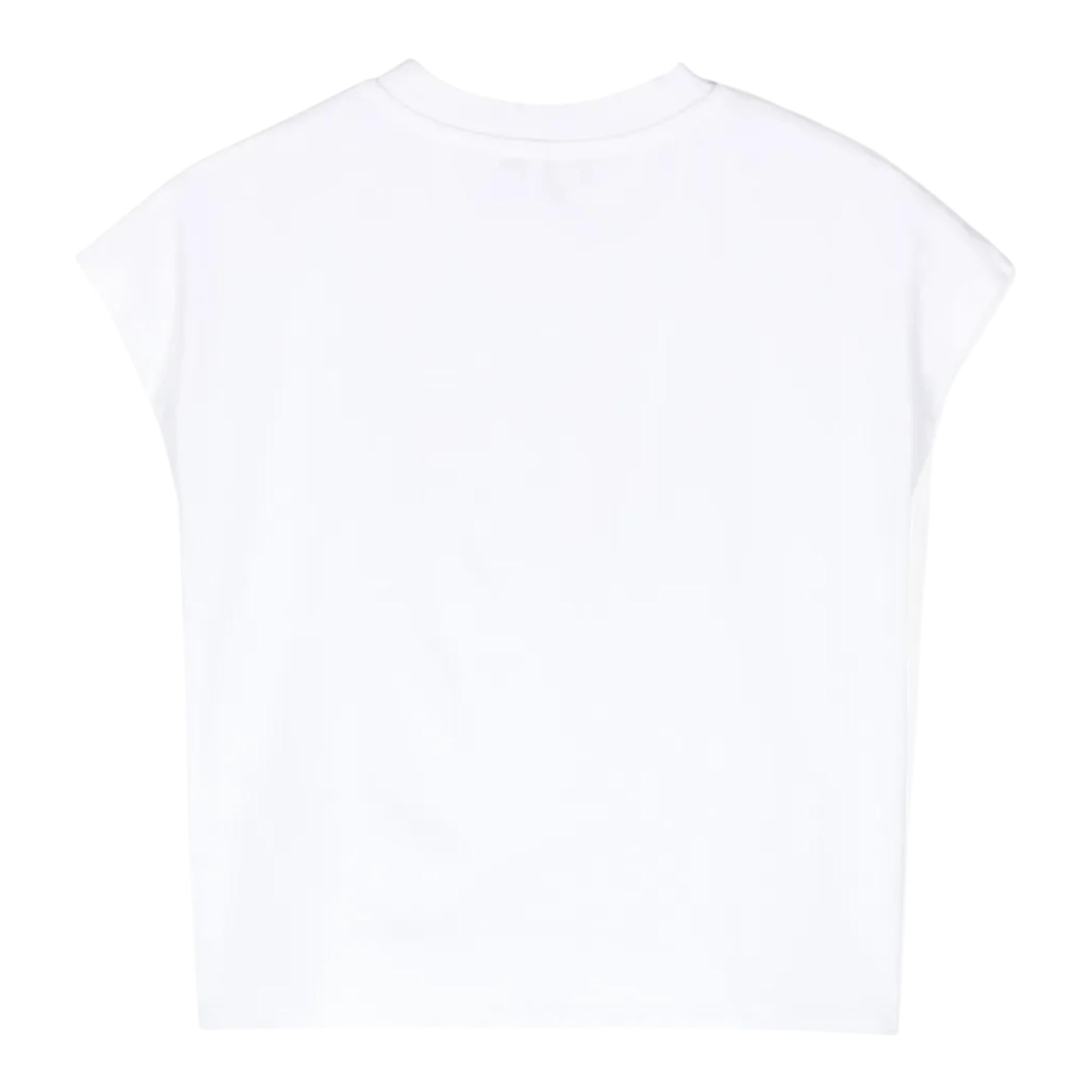 DKNY t-shirt tinta unita con stampa Bianco/oro per Bambina D62023 BIANCO/ORO DKNY 
