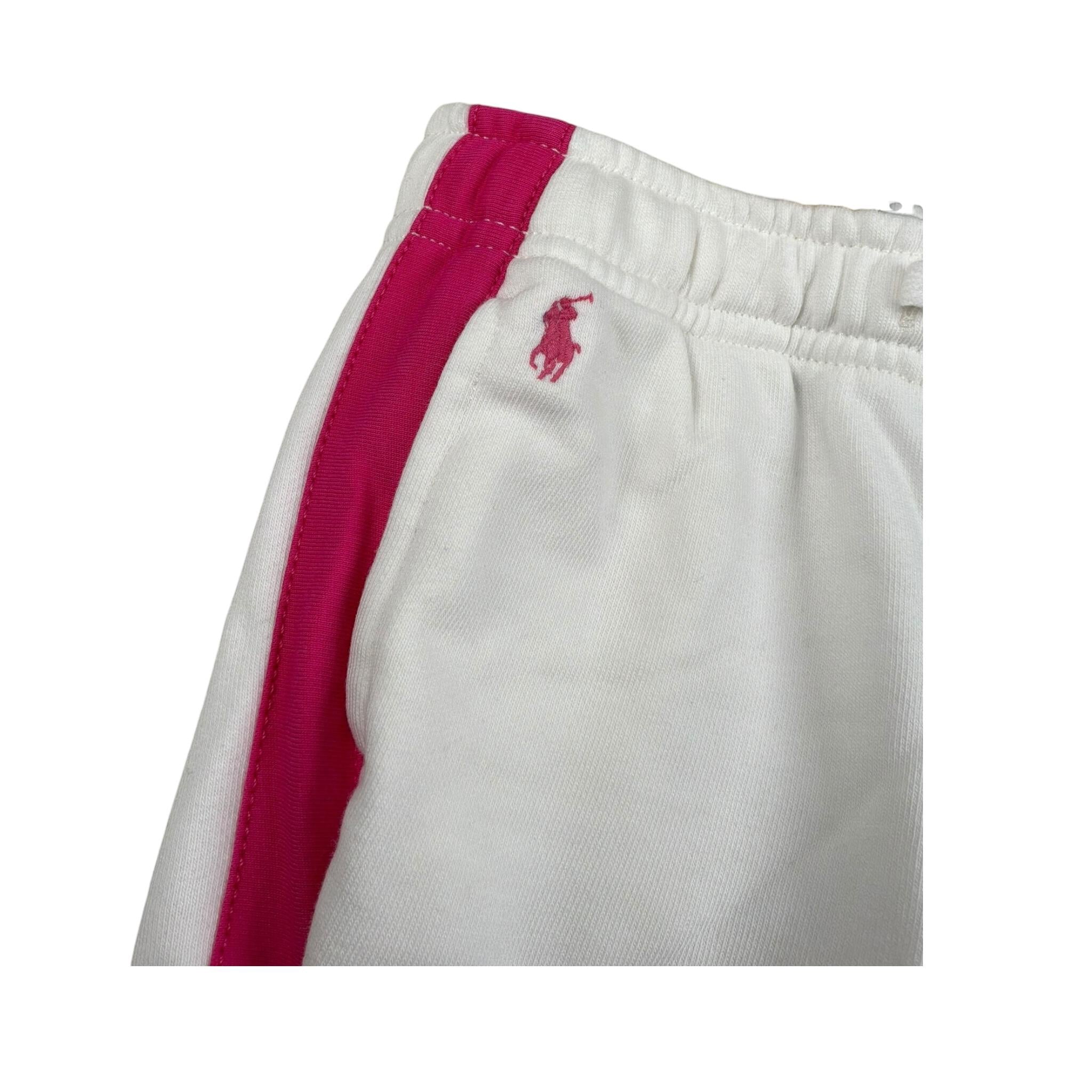 Ralph Lauren Pantalone Tuta Tinta Unita con Profili In Contrasto per Neonata 312957361001 BIANCO RALPH LAUREN 