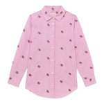 Saint Barth Camicia Bicolore con Fantasia A Righe per Bambina BRIG003 BIANCO/ROSA SAINT BARTH 