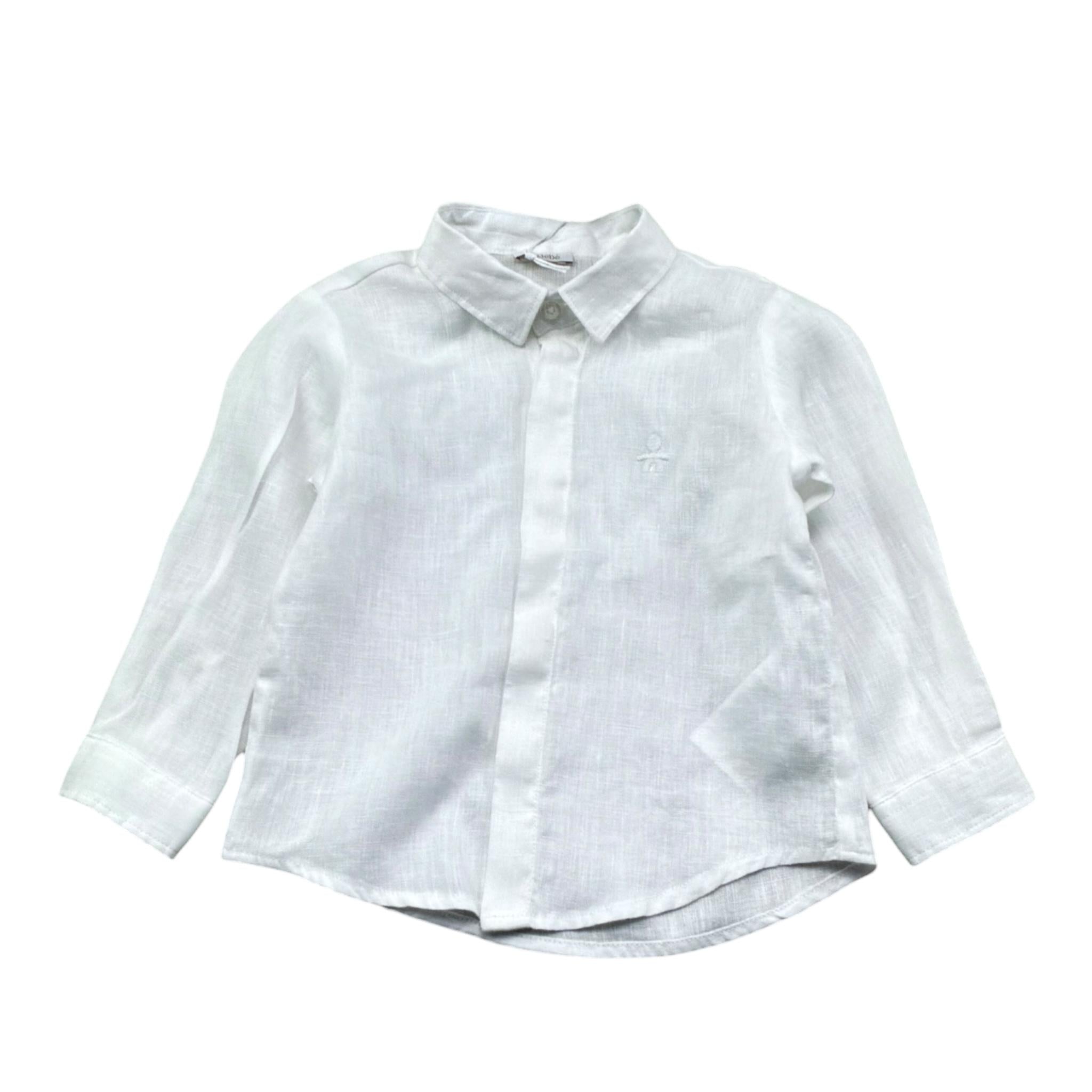Le Bebe' Camicia Tinta Unita per Neonato LBB5349 BIANCO LE BEBE' 
