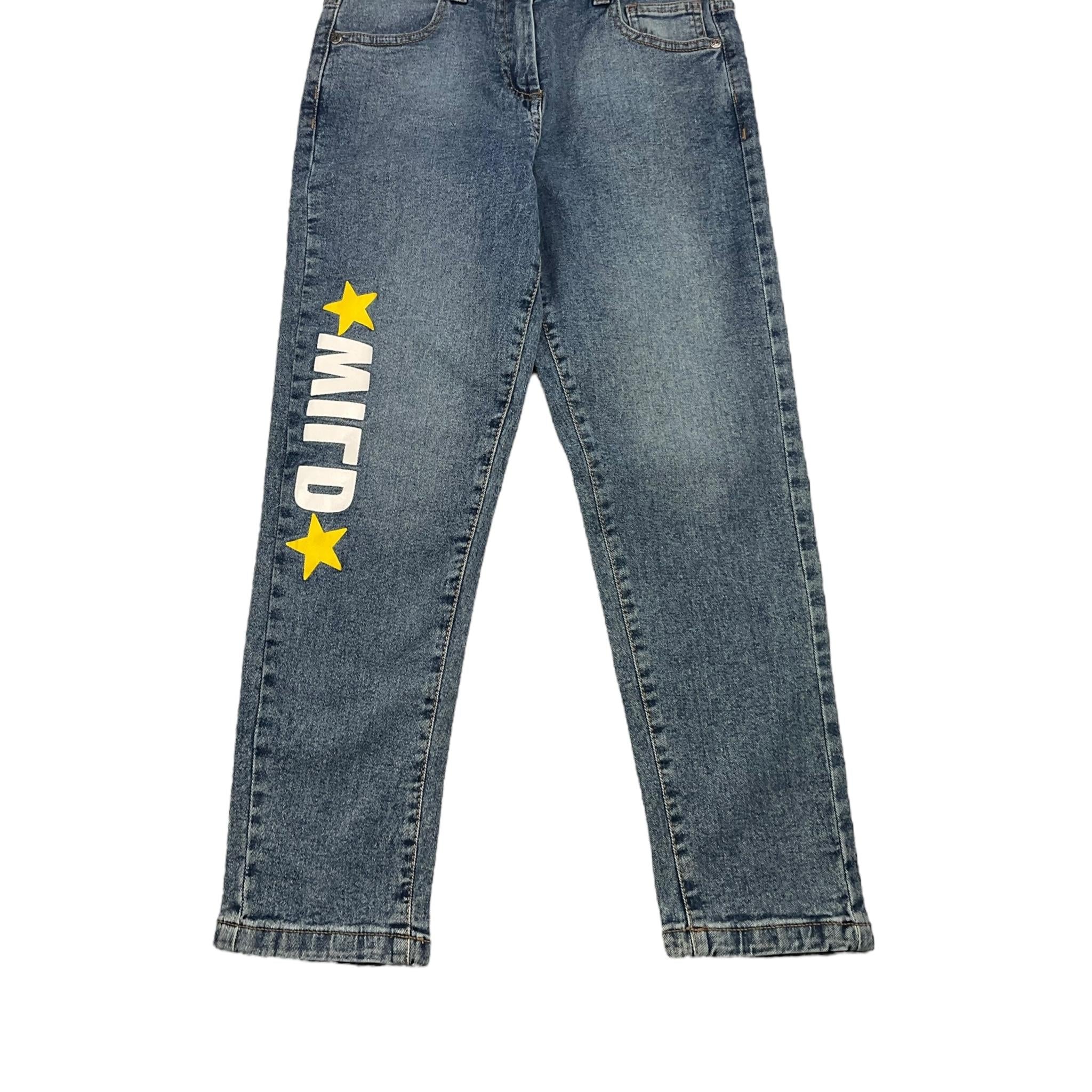 JOHN RICHMOND jeans tinta unita con stampa in contrasto Azzurro per Bambino RBA25238JE AZZURRO JOHN RICHMOND 
