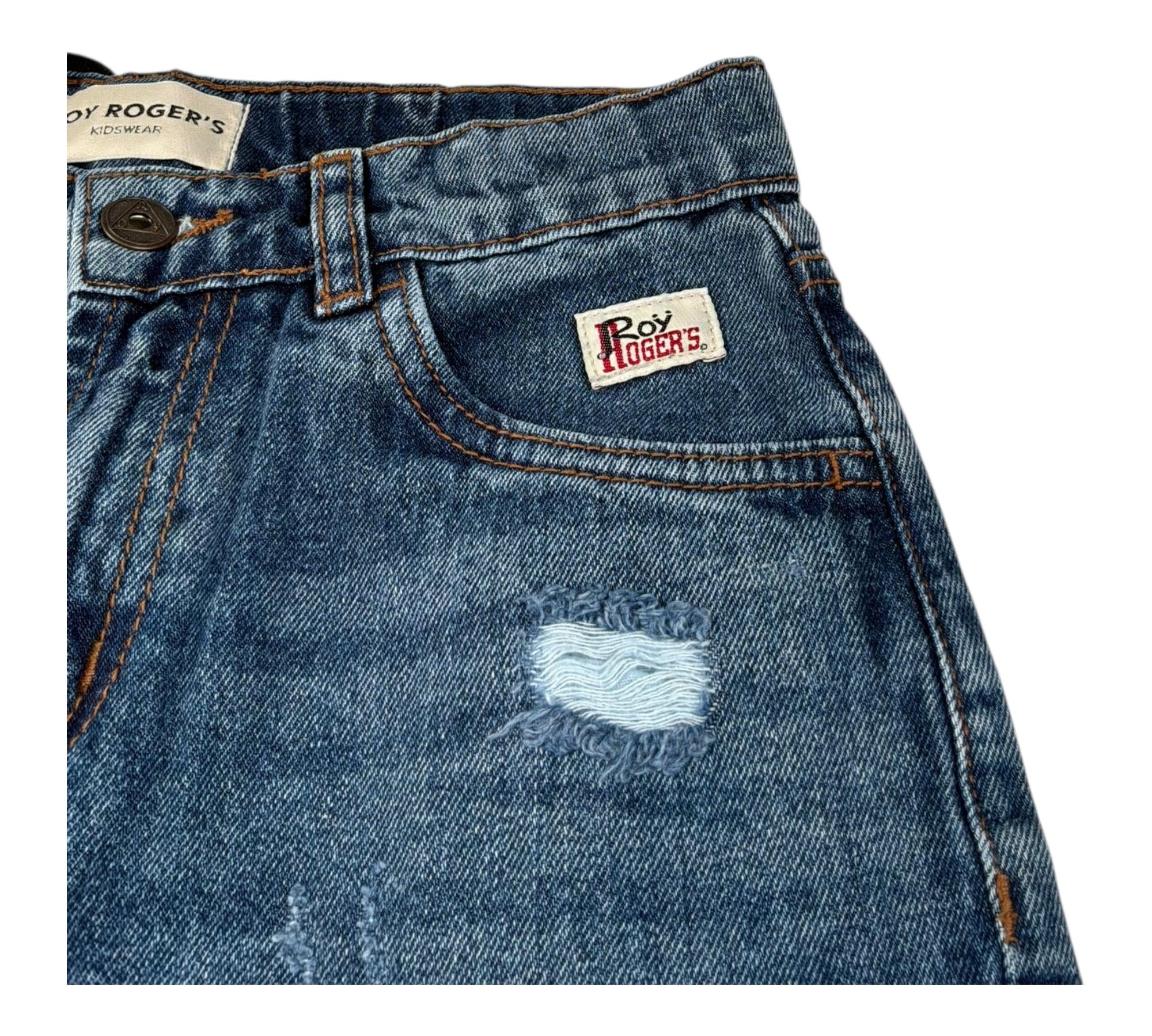 Roy Roger'S Jeans Tinta Unita con Girovita Regolabile per Bambino RB103 BLU ROY ROGER'S 