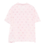Saint Barth Camicia Mezza Manica Tinta Unita In Pizz Sangallo per Bambina EVL00104056 ROSA SAINT BARTH 