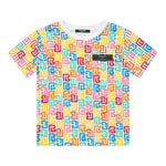 Balmain T-Shirt Girocollo Tinta Unita con Stampa per Neonata BW8621 BIANCO BALMAIN 