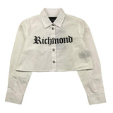 JOHN RICHMOND camicia manica lunga modello crop con stampa logo Bianco per Bambina RGA25116CA BIANCO JOHN RICHMOND 