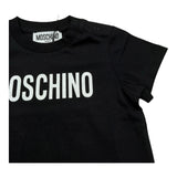 Moschino T-Shirt Girocollo Tinta Unita con Stampe In Contrasto per Neonato MUM04F NERO MOSCHINO 