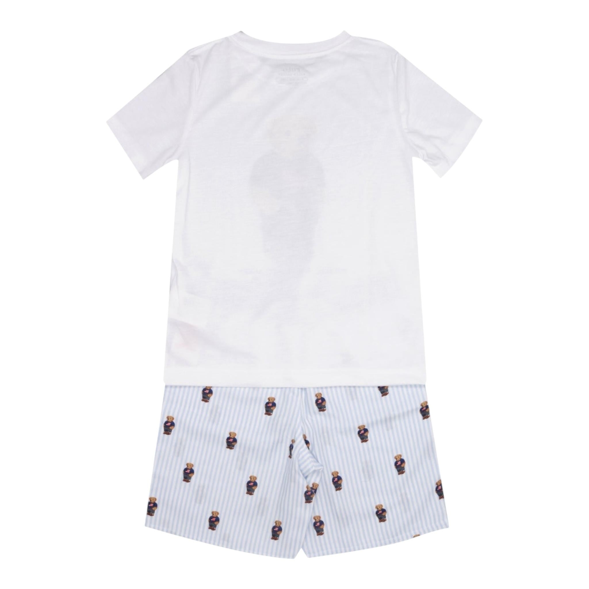 Ralph Lauren Completo 2 Pezzi Pigiama T-Shirt-Bermuda  per Bambino 9P0111 BIANCO RALPH LAUREN 
