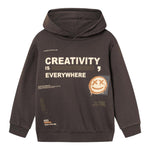 NAME.IT felpa chiusa con cappuccio tinta unita con stampe in contrasto Marrone per Bambino 13234171 MARRONE NAME.IT 