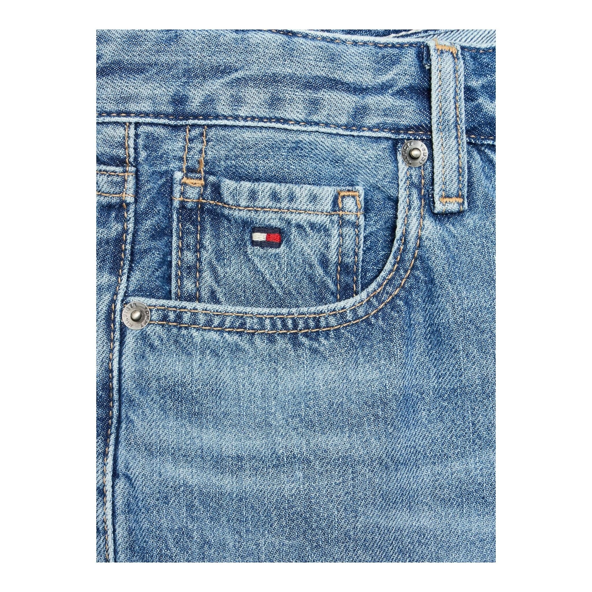 Tommy Hilfiger Bermuda Tinta Unita In Denim per Bambino KB0KB08132 BLU TOMMY HILFIGER 