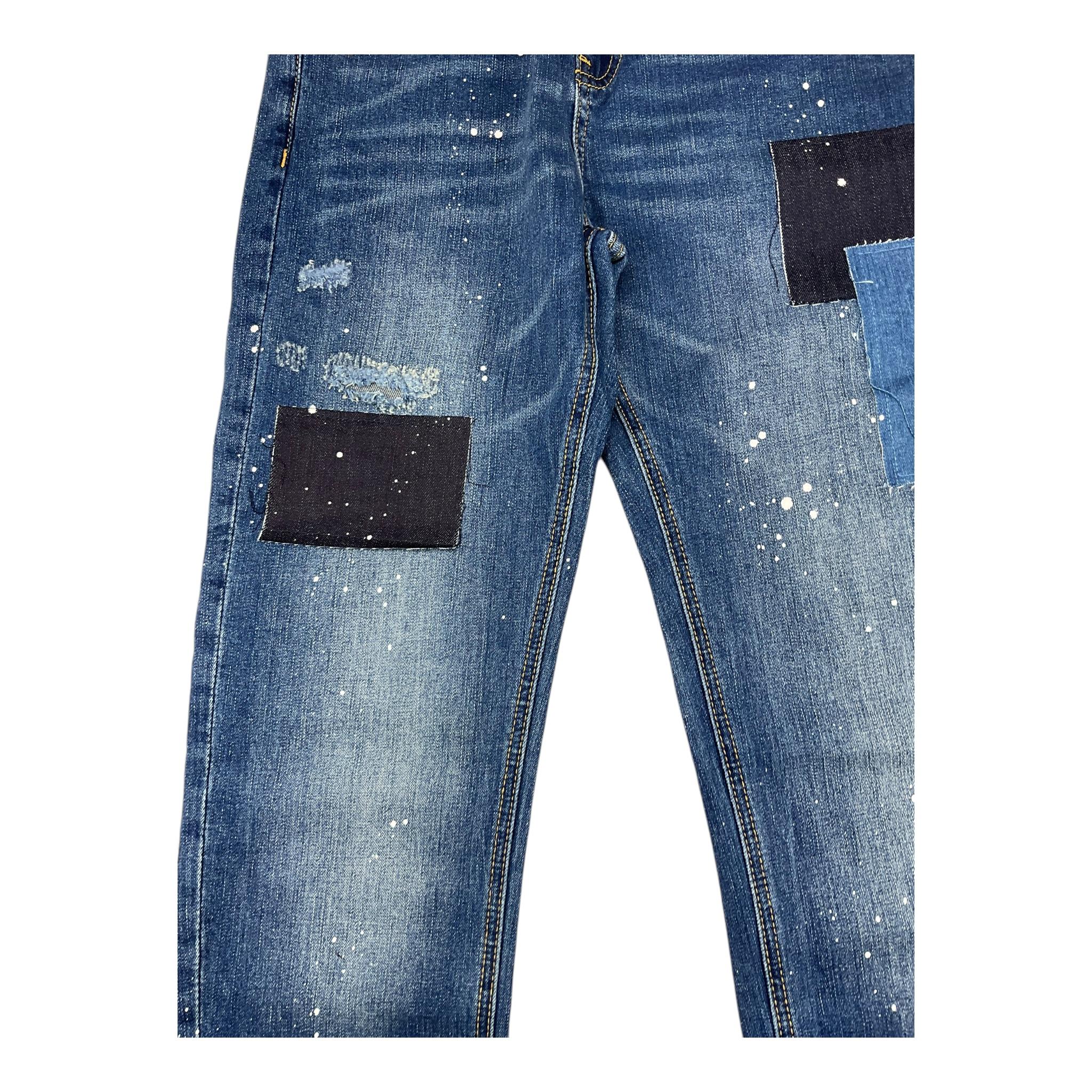 DANIELE ALESSANDRINI jeans tinta unita con girovita regolabile Blu per Bambino 1231PD00074 BLU DANIELE ALESSANDRINI 
