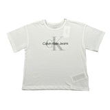 Calvin Klein T-Shirt Girocollo tinta unita con Logo Bianco per Bambina IG0IG02801XX BIANCO CALVIN KLEIN 