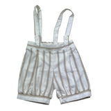 Manuel & Frank Salopette Tinta Unita con Fantasia A Righe per Neonato MF2483I BIANCO/BEIGE MANUEL & FRANK 