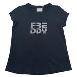 Freddy T-Shirt Girocollo Tinta Unita con Logo per Bambina FR1950 NERO FREDDY 