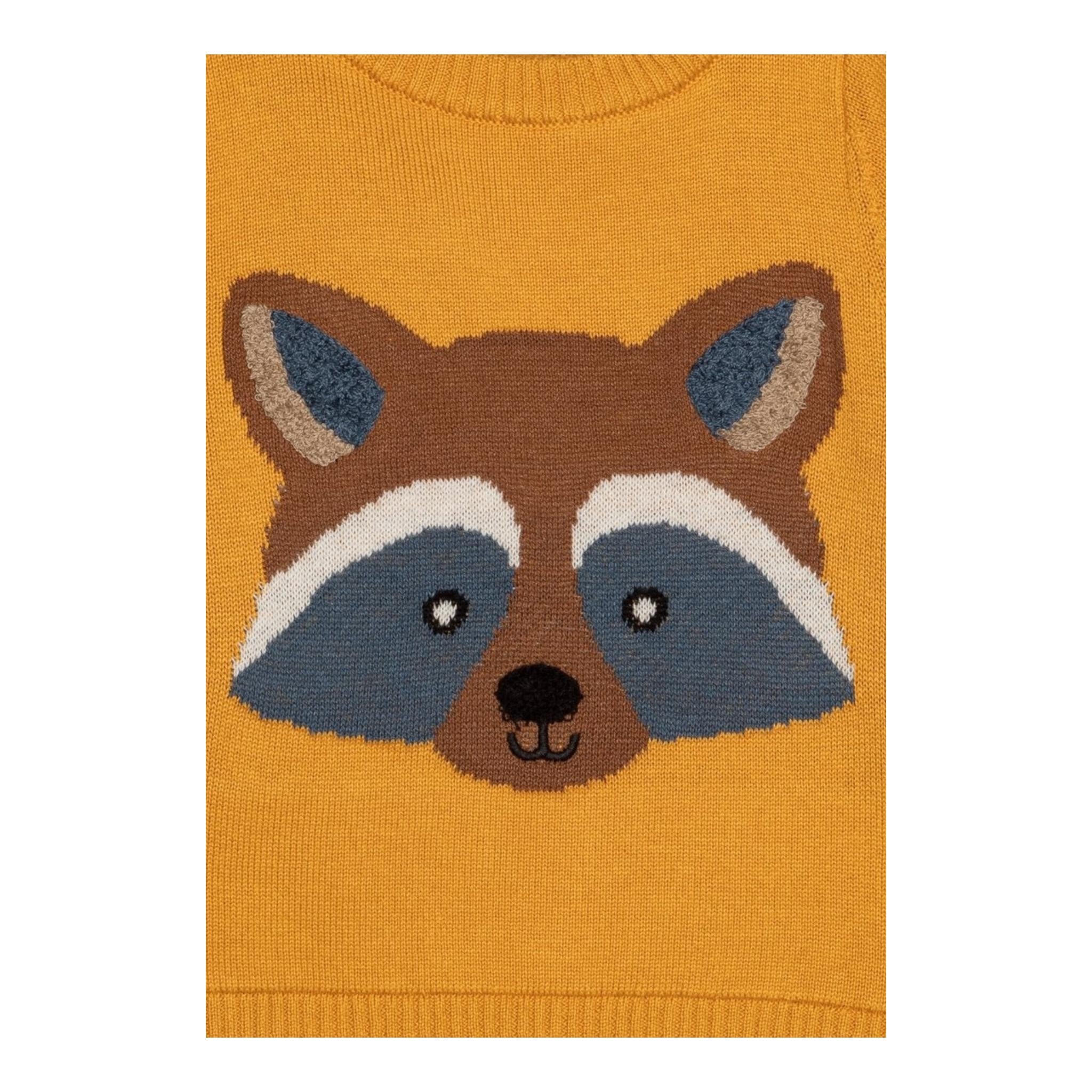 NAME.IT maglia girocollo tinta unita con ricamo animale Senape per Neonato 13233122 SENAPE NAME.IT 