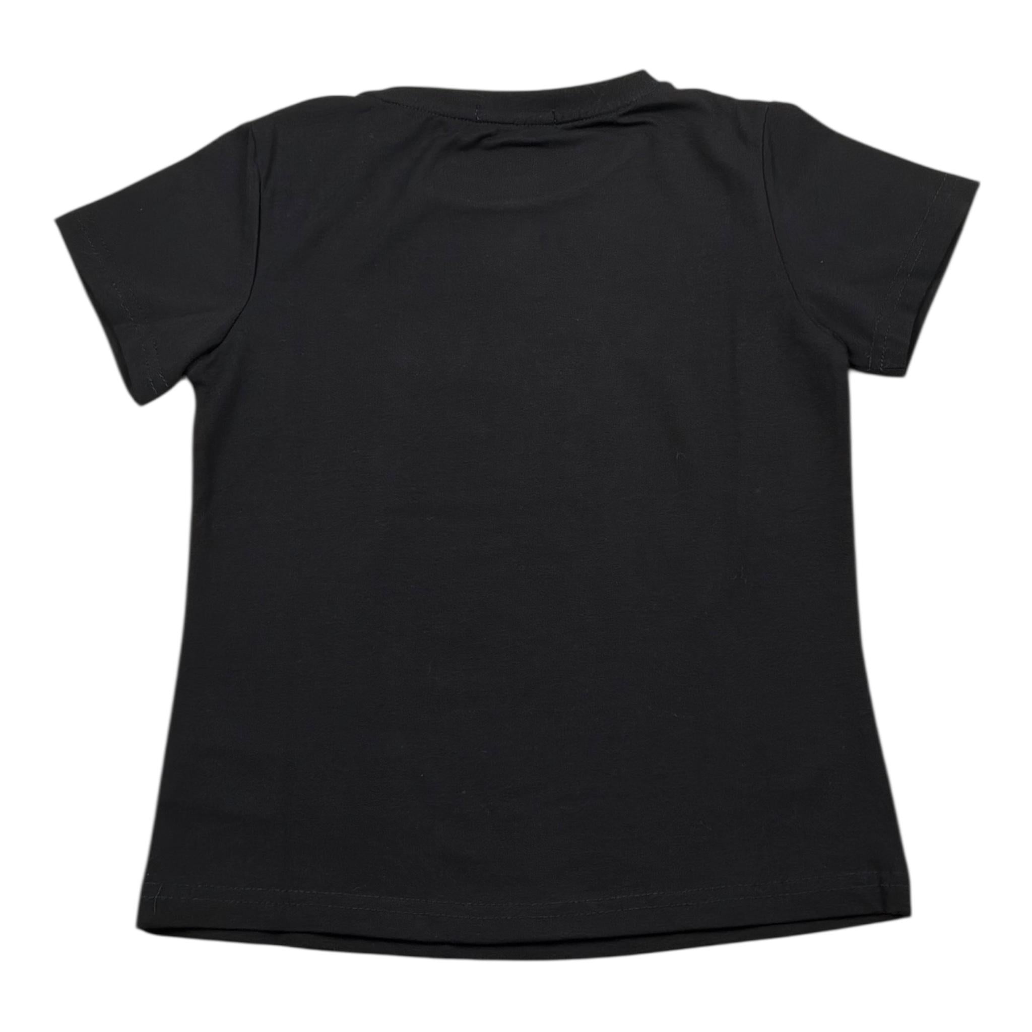 Fun & Fun T-Shirt Girocollo Tinta Unita con Stampa per Bambina FNCBTS14037 NERO FUN & FUN 