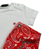 Manuel Ritz T-Shirt Girocollo Tinta Unita con Stampa E Bandana per Neonato MR3124X BIANCO MANUEL RITZ 