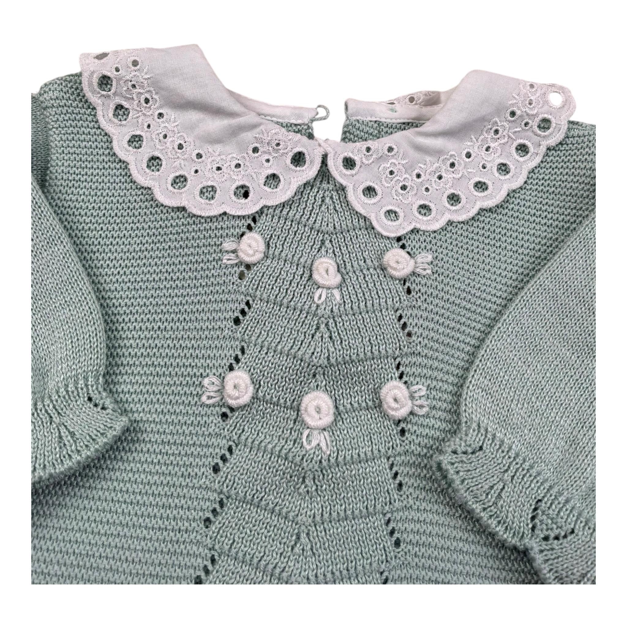 Marlu' Tutina Manica Lunga Tinta Unita con Colletto per Neonata EF1910 VERDE MARLU' 