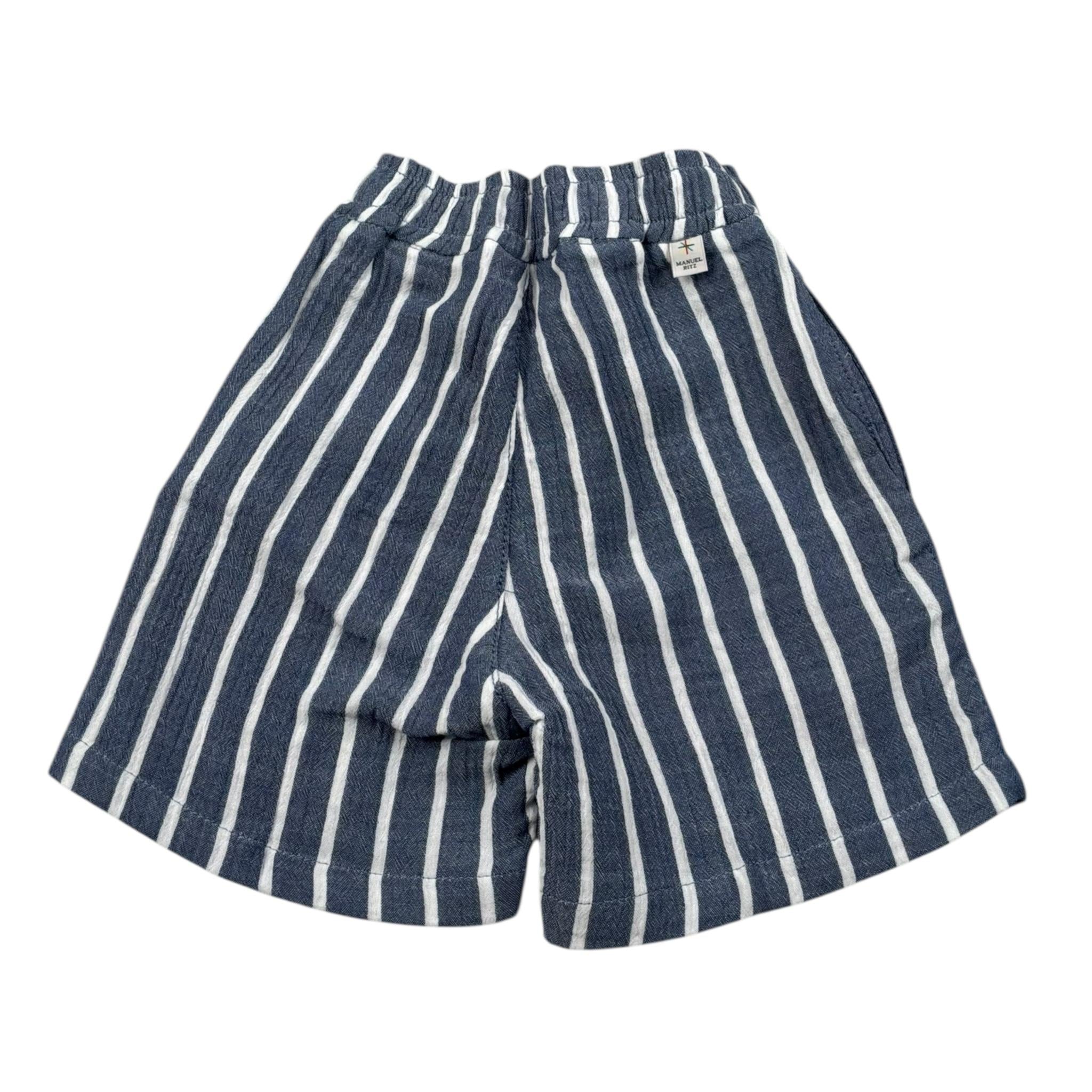 Manuel Ritz Bermuda Tinta Unita Fantasia A Righe con Elastico In Vita per Neonato MR3064 BLU MANUEL RITZ 