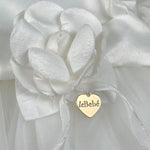 Le Bebe' Abito Cerimonia Tinta Unita con Tulle per Neonata LBG4285 BIANCO LE BEBE' 