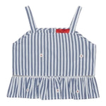 Max&Co. Top Tinta Unita con Fantasia A Righe per Bambina MX0120 BIANCO MAX&Co. 