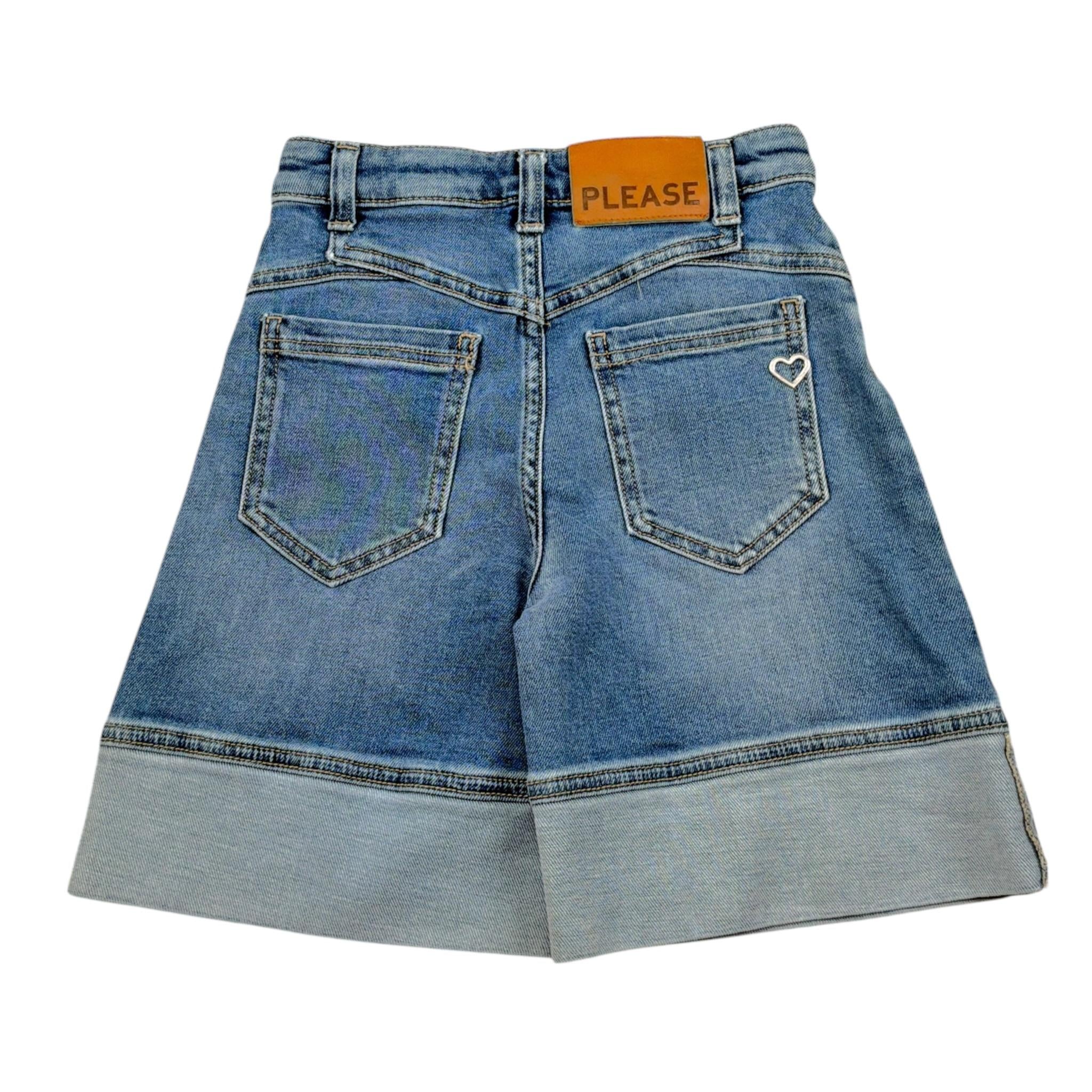 Please Short tinta unita In Denim Blu per Bambina RB61010G72 BLU PLEASE 