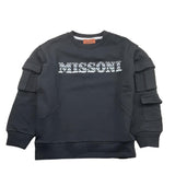 Missoni Felpa Tinta Unita Girocollo con Stampa per Bambina MV4P60 NERO MISSONI 