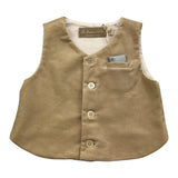 LA STUPENDERIA gilet tinta unita in camoscio Beige per Neonato CCGL53 BEIGE LA STUPENDERIA 