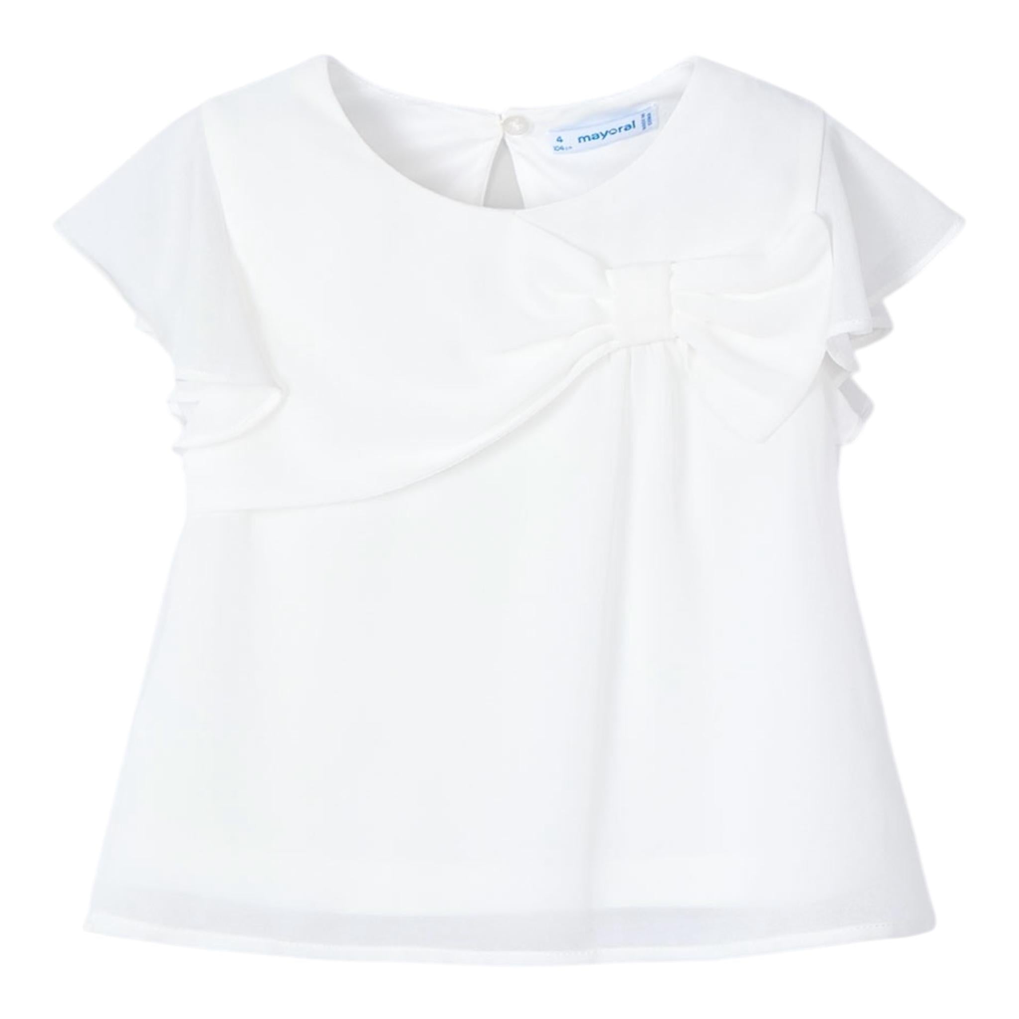 Mayoral Camicia Mezza Manica Tinta Unita per Neonata 3182N BIANCO MAYORAL 