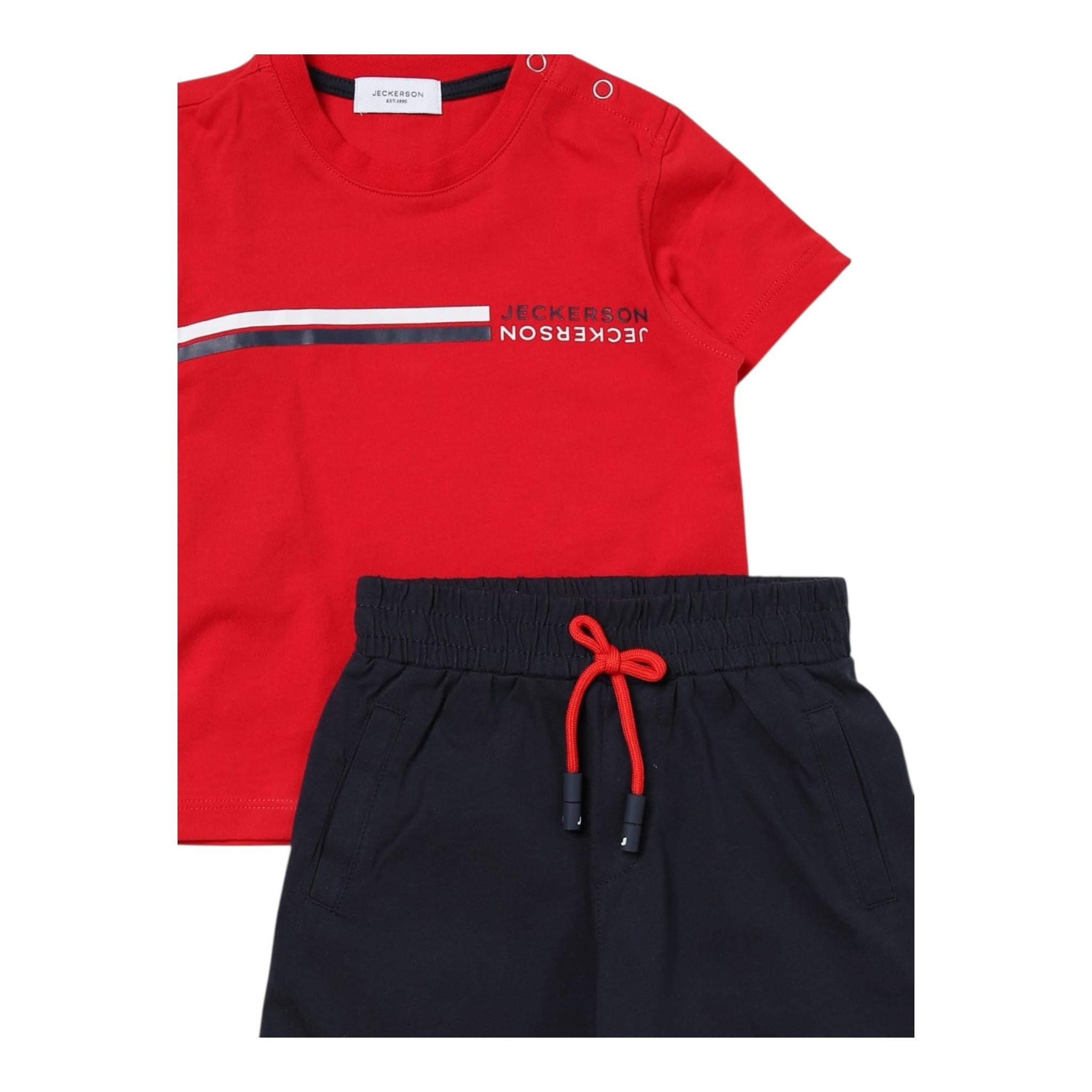 Jeckerson Completo 2 Pezzi T-Shirt-Bermuda Bicolore per Neonato JN4011 ROSSO/BLU JECKERSON 