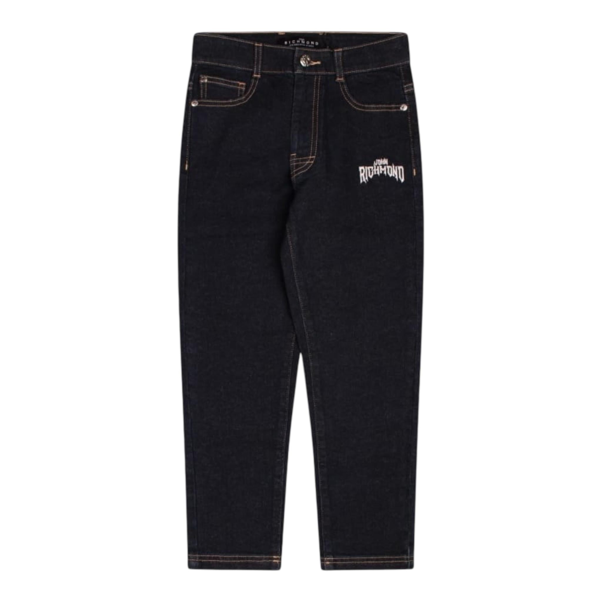 JOHN RICHMOND jeans tinta unita con girovita regolabile Blu per Bambino JRBA24046JE BLU JOHN RICHMOND 