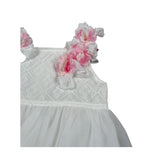 Aletta Abito Giromanica tinta unita con Tulle E Babbucce Bianco per Neonata HP22225 BIANCO ALETTA 