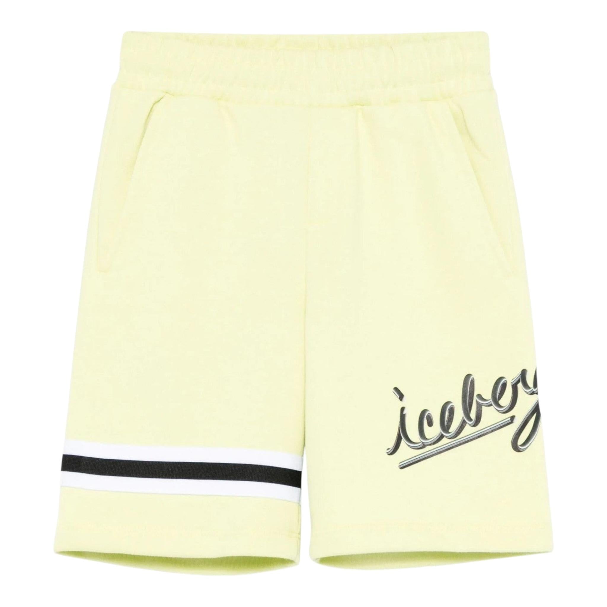 Iceberg Bermuda Tinta Unita con Elastico In Vita per Bambino BFICE5101J VERDE ICEBERG 