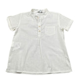 Aletta Camicia Mezza Manica Tinta Unita per Neonato R22754 PANNA ALETTA 