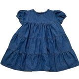 Le Bebe Abito Mezza Manica Tinta Unita In Denim per Neonata LBG6419 BLU LE BEBE 