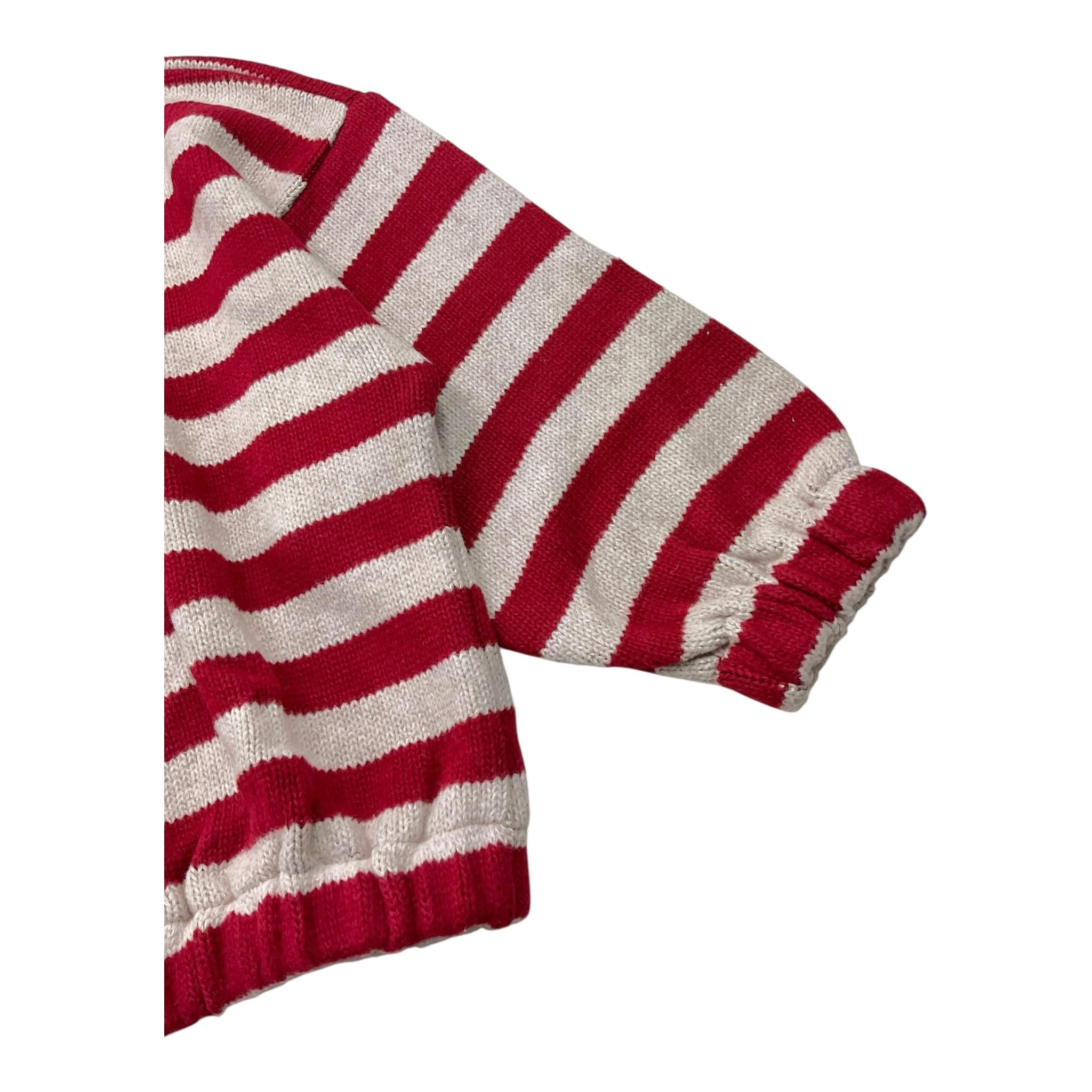 @MADILLY maglia tinta unita grocollo con fantasia a righe Sabbia per Bambina 01889 SABBIA @MADILLY 