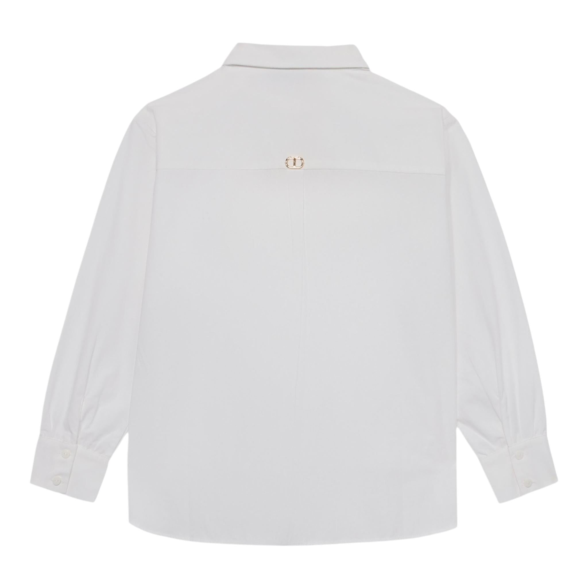 Twinset Camicia Tinta Unita con Brillantini per Bambina 251GJ2QM0 BIANCO TWINSET 