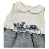 Ambaraba Abito Giromanica Bicolore con Applicazioni per Neonata 211 BIANCO/BLU AMBARABA 