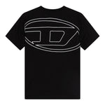 Diesel T-Shirt Girocollo Tinta Unita con Logo per Bambino J02276 NERO DIESEL 
