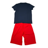 Daniele Alessandrini Completo 2 Pezzi T-Shirt - Bermuda Bicolore per Bambino 1236K00357X ROSSO/BLU DANIELE ALESSANDRINI 