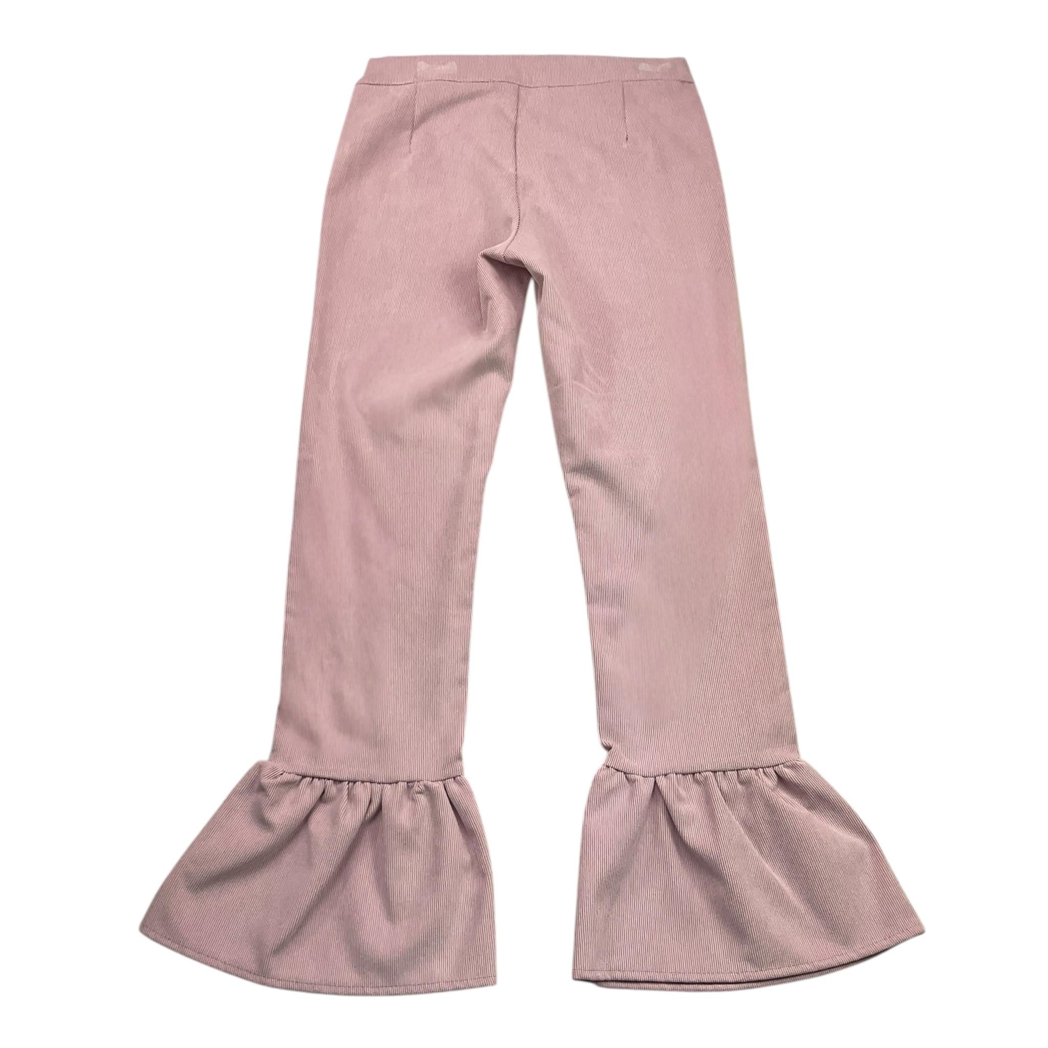 LA STUPENDERIA pantalone tinta unita modello a zampa Rosa per Bambina TJPN74 ROSA LA STUPENDERIA 