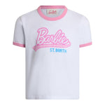 Saint Barth T-Shirt Girocollo Tinta Unita con Stampa per Bambina ELLY0030 BIANCO SAINT BARTH 