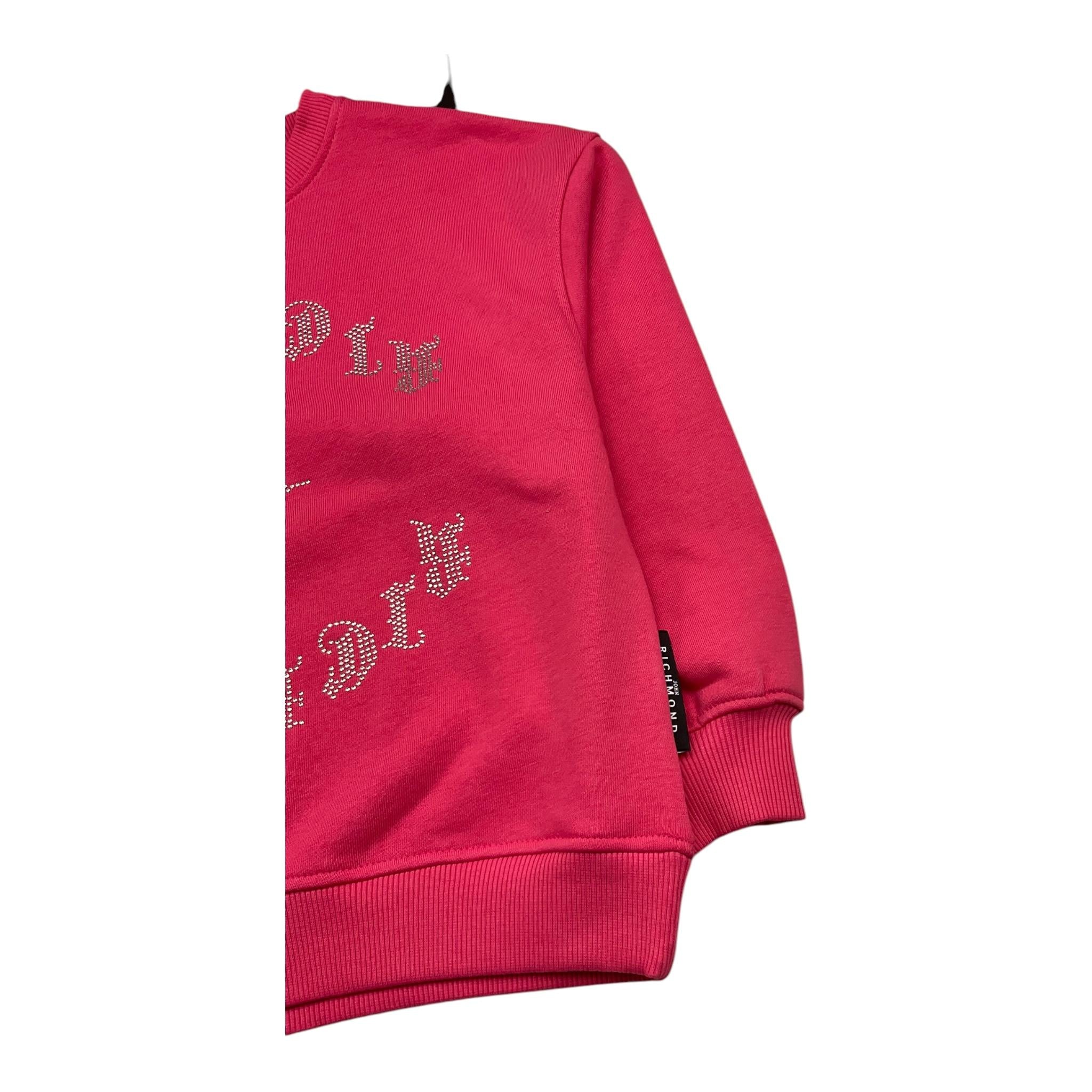 JOHN RICHMOND felpa chiusa girocollo tinta unita con brillantini Rosa per Bambina RGA25062FE ROSA JOHN RICHMOND 