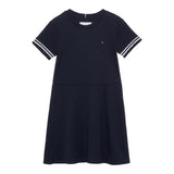 Tommy Hilfiger Abito Mezza Manica Tinta Unita con Stampa per Bambina KG0KG07784 BLU TOMMY HILFIGER 