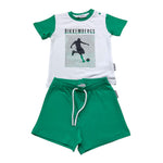 Bikkembergs Completo 2 Pezzi T-Shirt-Bermuda Bicolore per Neonato BK3417 BIANCO/VERDE BiKKEMBERGS 