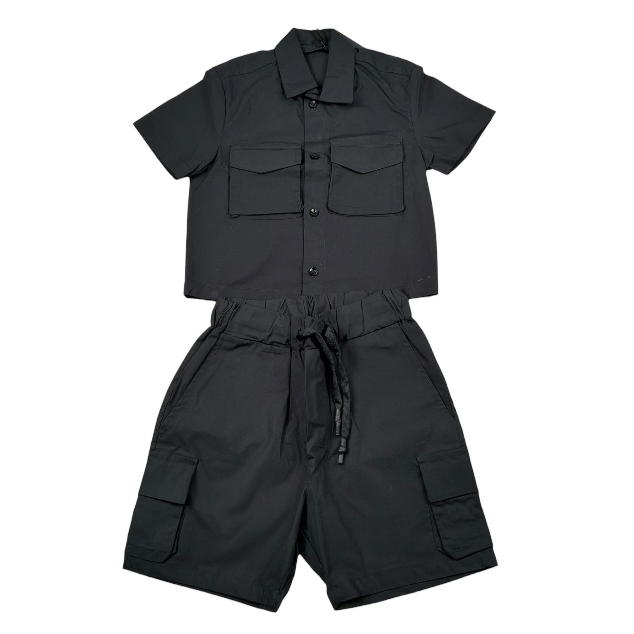 Do Not Conform Completo 2 Pezzi Camicia-Bermuda Tinta Unita per Bambino DCA043J NERO DO NOT CONFORM 