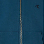 Calvin Klein Felpa Tinta Unita con Zip E Cappuccio per Bambino IB0IB02379 BLU CALVIN KLEIN 